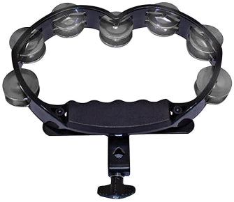 Tycoon Percussion Black Plastic Mountable Tambourine with Steel Jingles