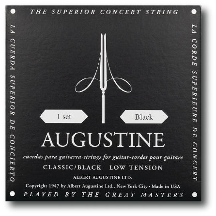 Augustine Strings Classic/Black – Low Tension Nylon Guitar Strings 12 Pack of E (1st) Strings