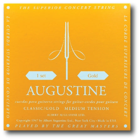 Augustine Strings Classic/Gold – Medium Tension Nylon Guitar Strings 12 Pack of E (6th) Strings