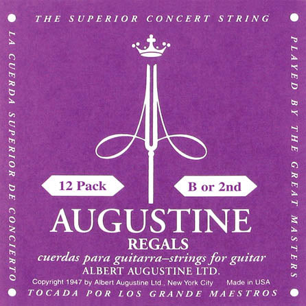 Augustine Strings Regal – B or 2nd Nylon Guitar String 12-Pack