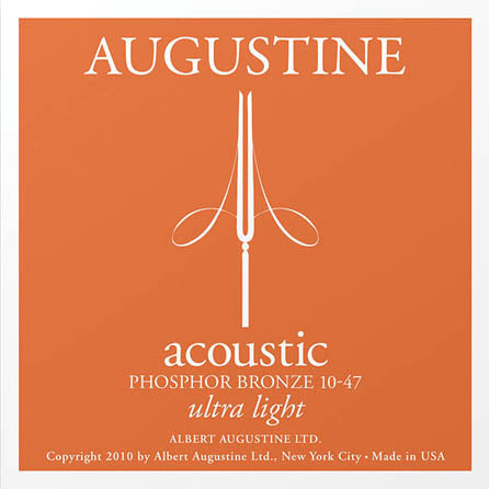 Augustine Strings Acoustic Phosphor Bronze Guitar Strings Ultra-Light (10-47) 12-Pack Set