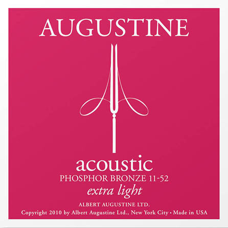 Augustine Strings Acoustic Phosphor Bronze Guitar Strings Extra-Light (11-52) 12-Pack Set