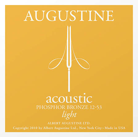 Augustine Strings Acoustic Phosphor Bronze Guitar Strings Light (12-53) 12-Pack Set