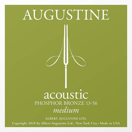 Augustine Strings Acoustic Phosphor Bronze Guitar Strings Medium (13-56) 12-Pack Set