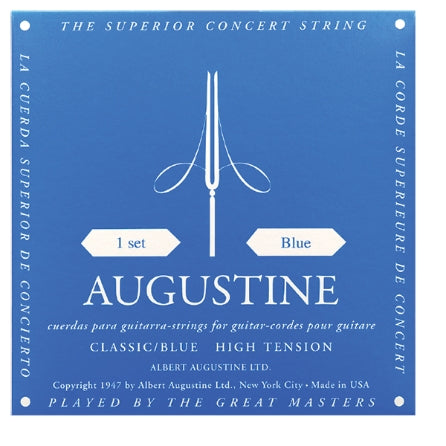 Augustine Strings Classic/Blue – High Tension Nylon Guitar Strings 1 Set of All 6 Strings