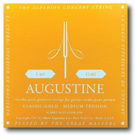 Augustine Strings Classic/Gold – Medium Tension Nylon Guitar Strings Single A (5th) String