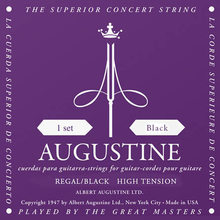 Augustine Strings Regal/Black – High Tension Nylon Guitar Strings 1 Set of All 6 Strings